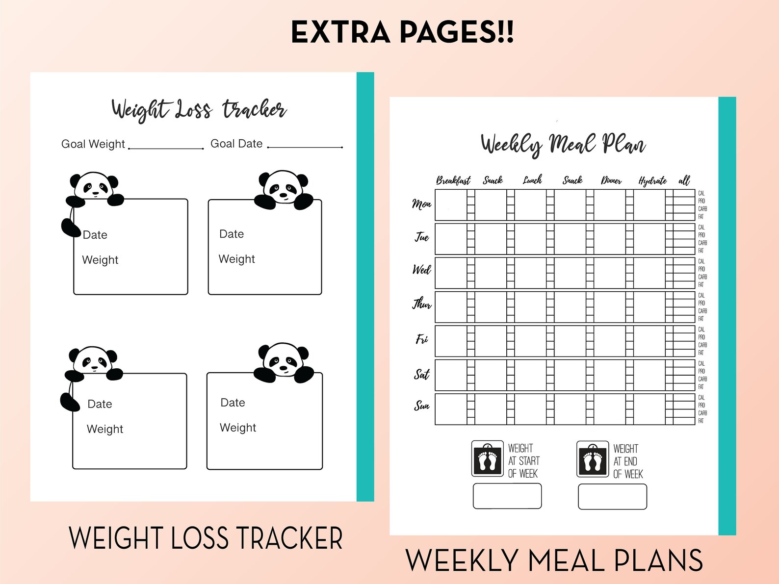 Keto Planner Printables, Ketogenic Diet Templates, Keto Inserts, Keto ...