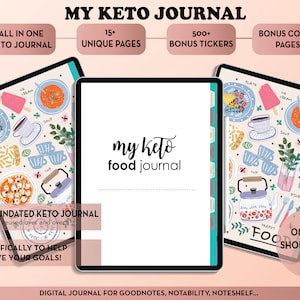 Digital Keto Planner, Digital Planner for Goodnotes, XoDo, Ketogenic diet, Keto Journal, Keto Diet, Keto Tracker, Keto Recipes