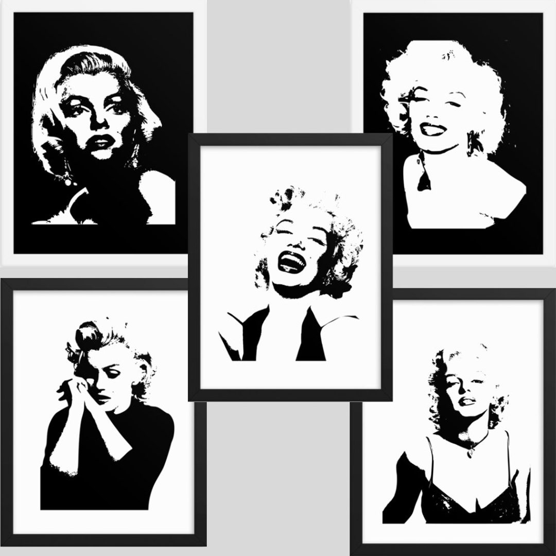 Marilyn Monroe Wall Art Printable Art Digital Download Wall Decor Black ...