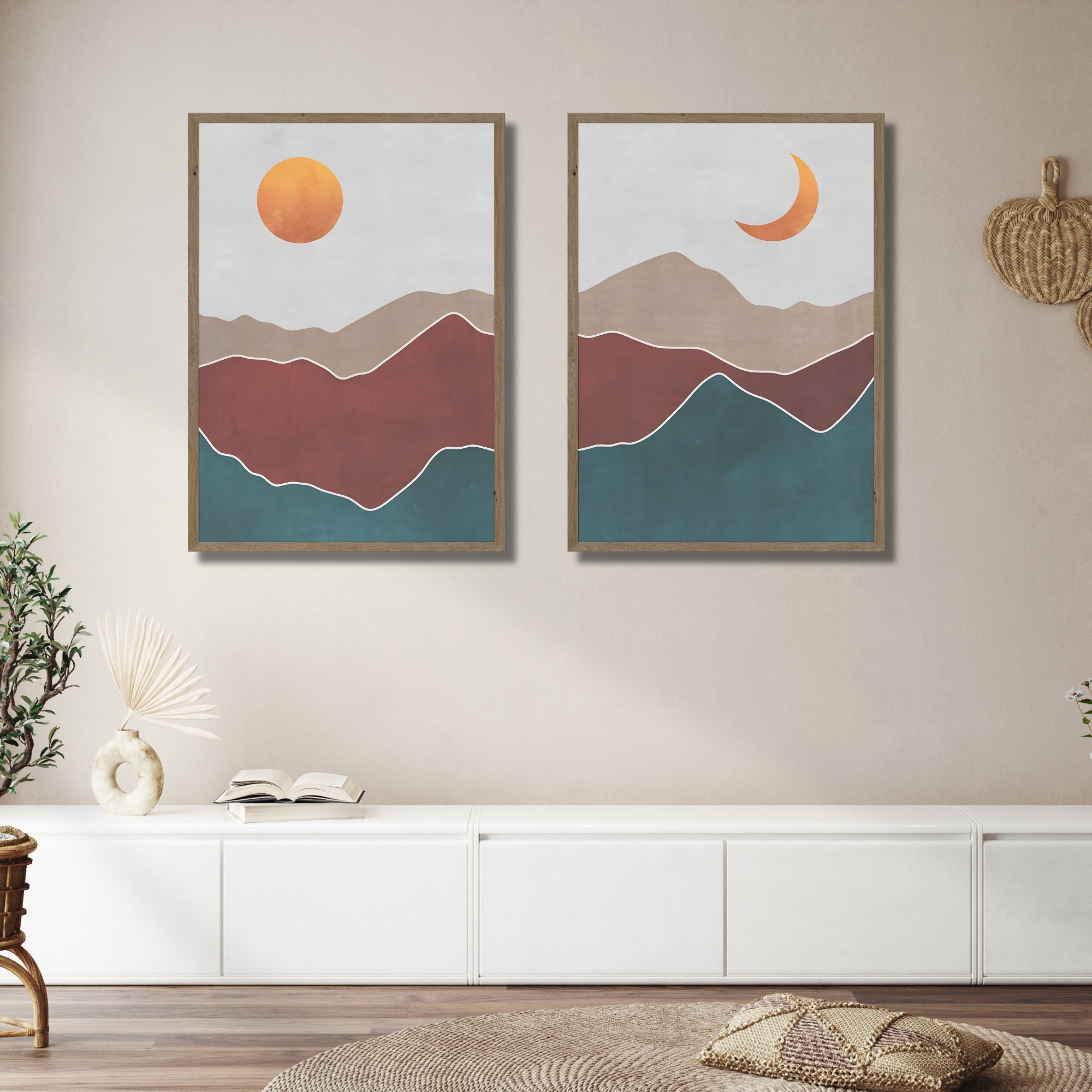 Boho Inspired Modern Abstract Wall Art Gallery - Set of 12 Prints - Etsy