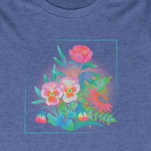 Women&#39;s Florescent Flora Tshirt: Nature, Flowers, Floral, Garden, Plants, Colorful, Pansy, Peony, Daisy