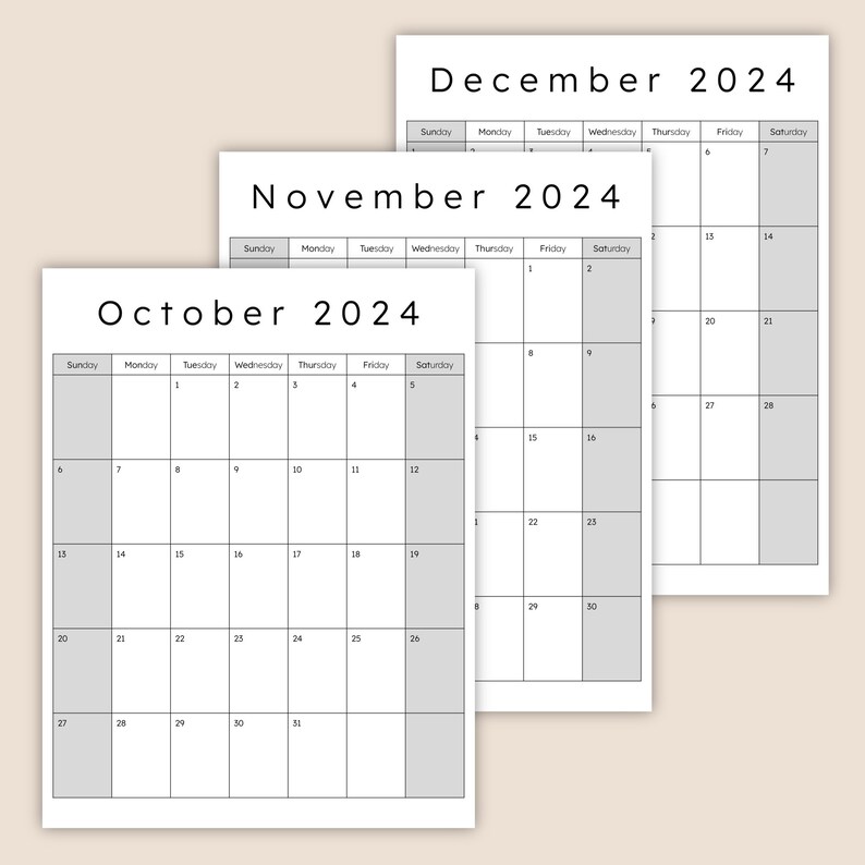 2024 CALENDAR Letter Size PDF Format Printable Etsy