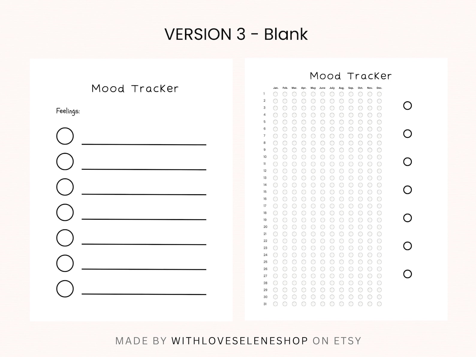 Printable Mood Tracker, Wellness Planner, Mood Chart (PDF) - Etsy