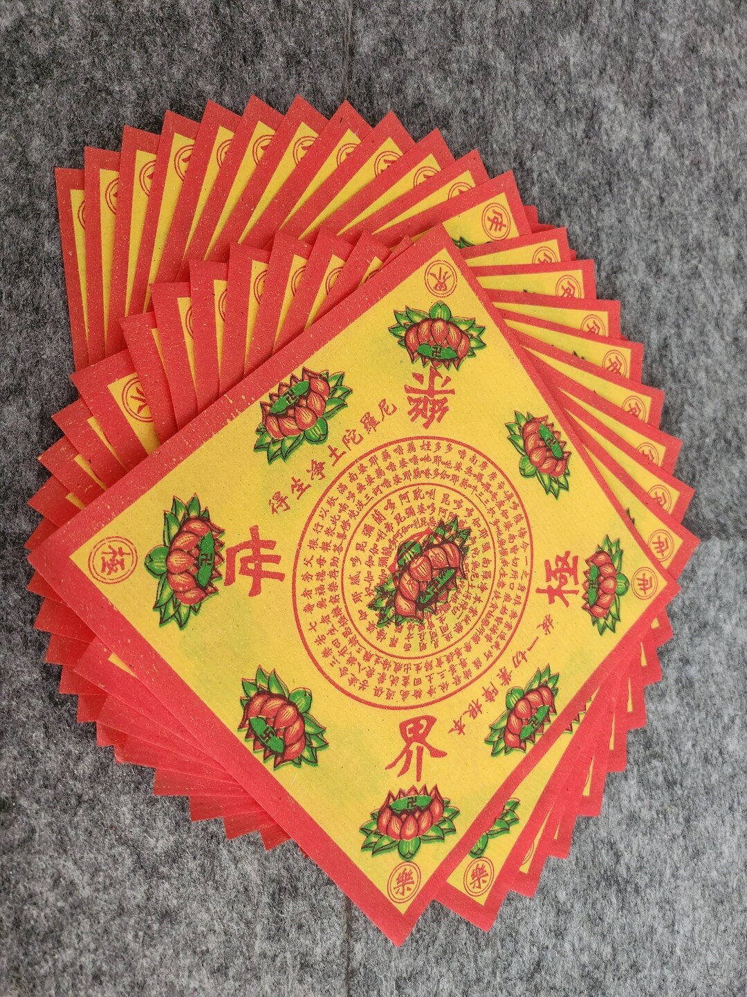 40 Red Lotus Flower Paper Joss Paper Pack great Compassion Etsy