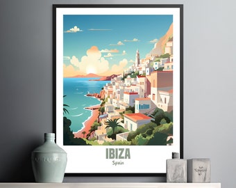 Travel Poster Ibiza Spain Print Birthday Gift Wall Art Home Decoration
