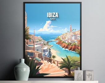 Travel Poster Ibiza Spain Print Birthday Gift Wall Art Home Decoration