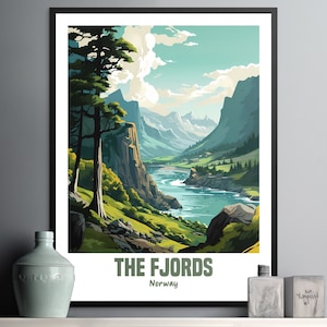 Majestic Norwegian Fjords Scenic Wall Art Print for Nature Lovers and Home Decor
