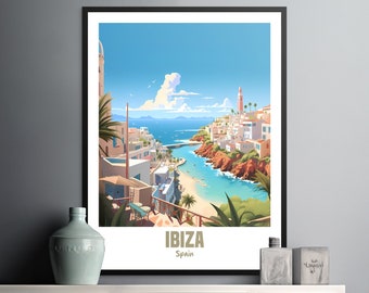 Travel Poster Ibiza Spain Print Birthday Gift Wall Art Home Decoration