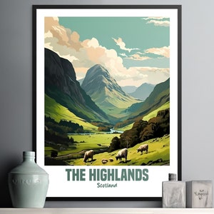 The Highlands Scotland Wall Art Print, Perfect for Home Decor and Gift Ideas
