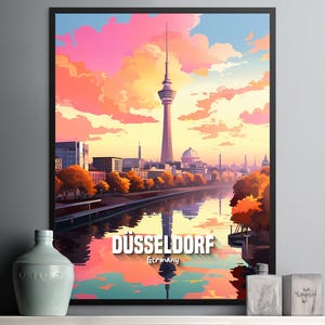 Stunning Düsseldorf Wall Art Print - Vibrant City Skyline Art for Home Decor