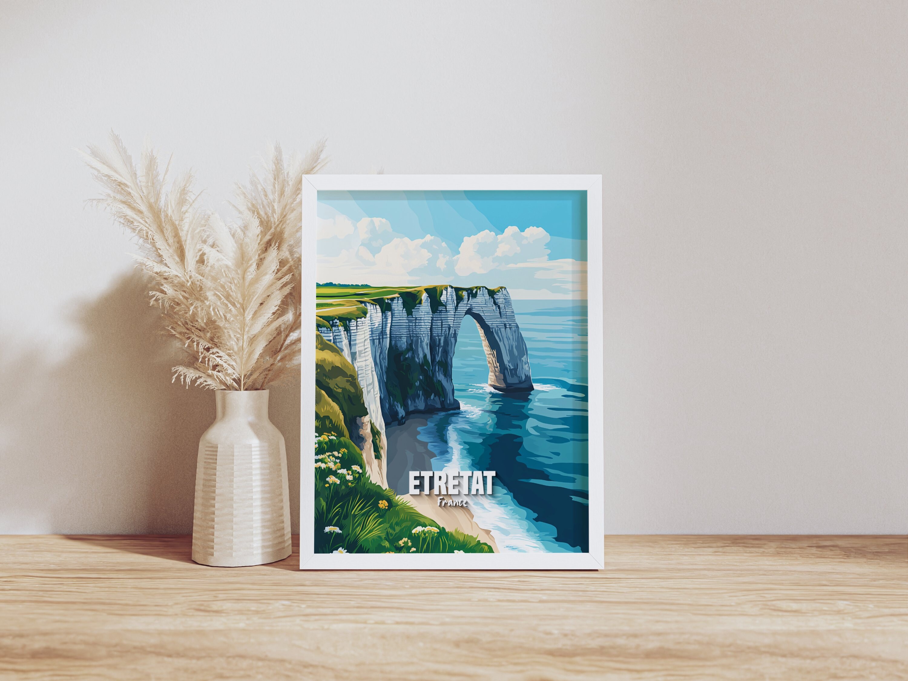 Etretat France Coastal Wall Art, Scenic Beach Cliffs Print, Ocean Arch ...