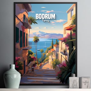 Beautiful Bodrum Turkey Wall Art Print - Scenic Mediterranean Landscape - Home Decor