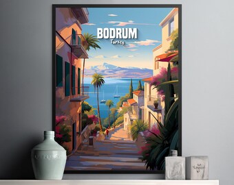 Beautiful Bodrum Turkey Wall Art Print - Scenic Mediterranean Landscape - Home Decor