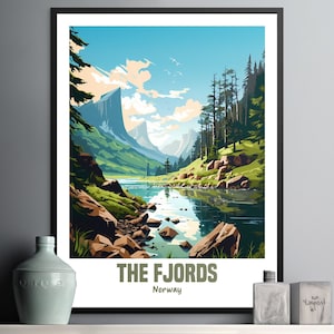 Stunning Wall Art of The Fjords in Norway Perfect Home Decor for Nature Lovers