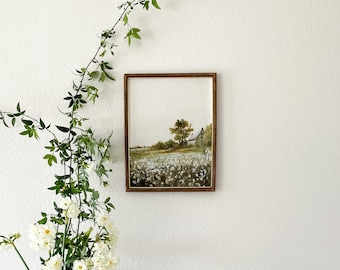 In the cotton vertical fine art print, reproduction of landscape painting