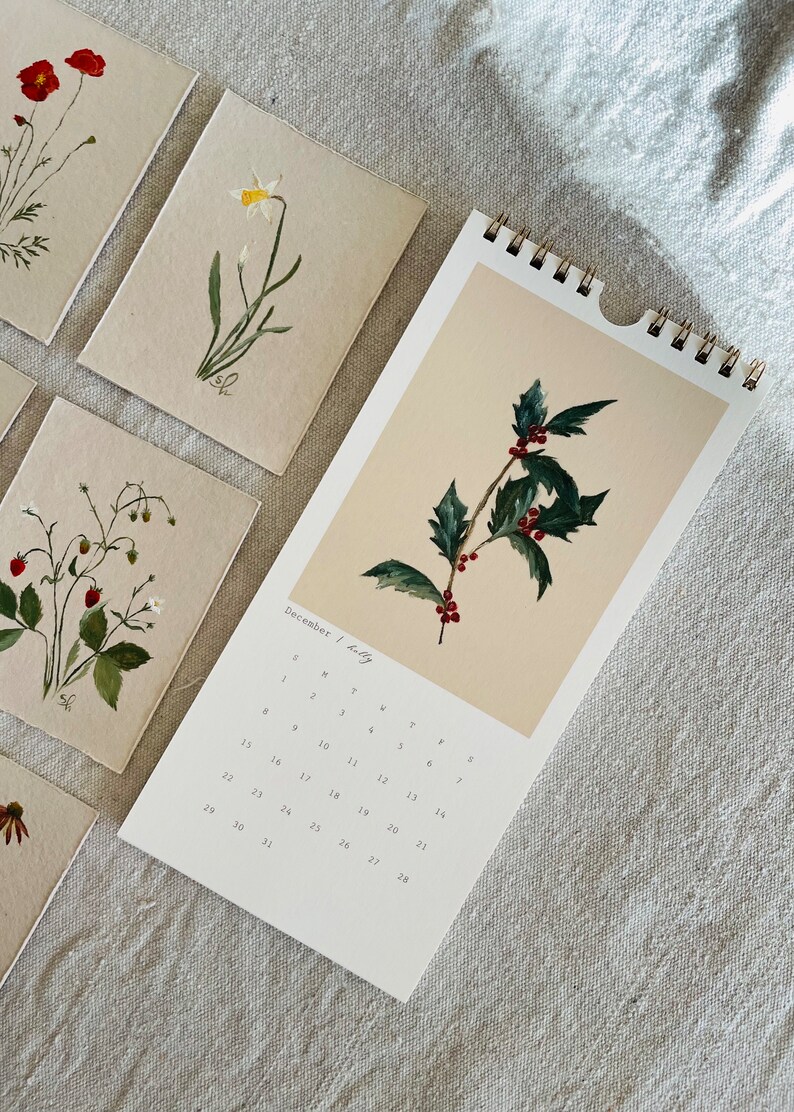2024 Printable Botanical Calendar, Monthly Calendar, Digital Download