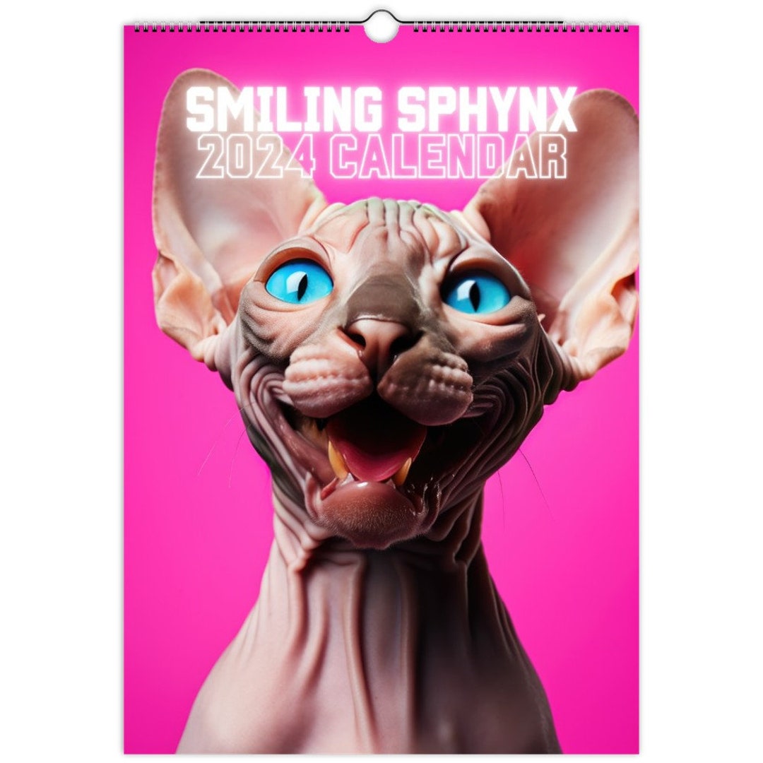 smiling-sphynx-calendars-2024-a3-a4-hanging-calendars-funny-calendar