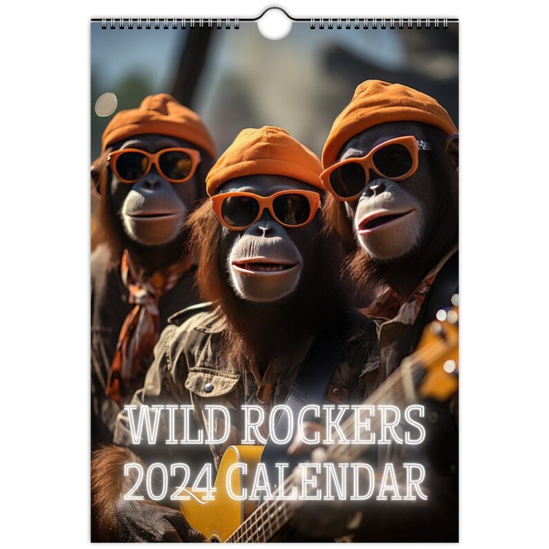 Animal Rockers Calendars 2024, A3 & A4 Hanging Calendars, Funny