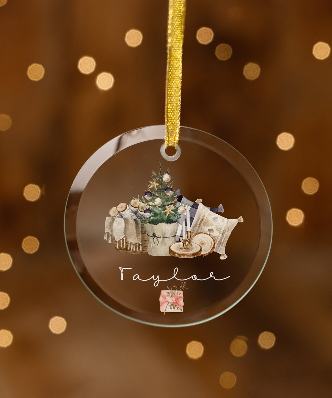 Personalized Glass Ornament, Custom Ornament, Christmas Ornament, Name