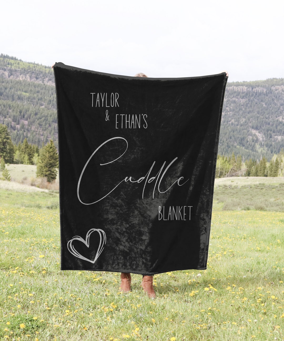 Personalized Couple Cuddle Blanket, Anniversary Gift, Personalized Blanket, Custom Throw Blanket