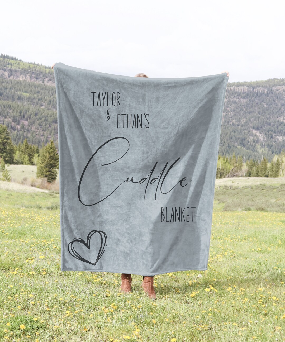 Personalized Couple Cuddle Blanket, Anniversary Gift, Personalized Blanket, Custom Throw Blanket