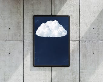 Minimalist Cloud Print: Dreamy Blue Sky Wall Art (Digital Download)