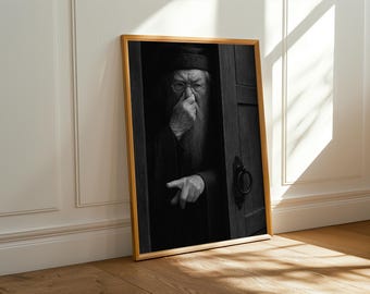 Funny Wizard Bathroom Poster: Moody Headmaster Art (Digital Download)