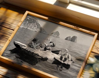 Lake Capri 1939 Print: Vintage Floating Luncheon (Digital Download)