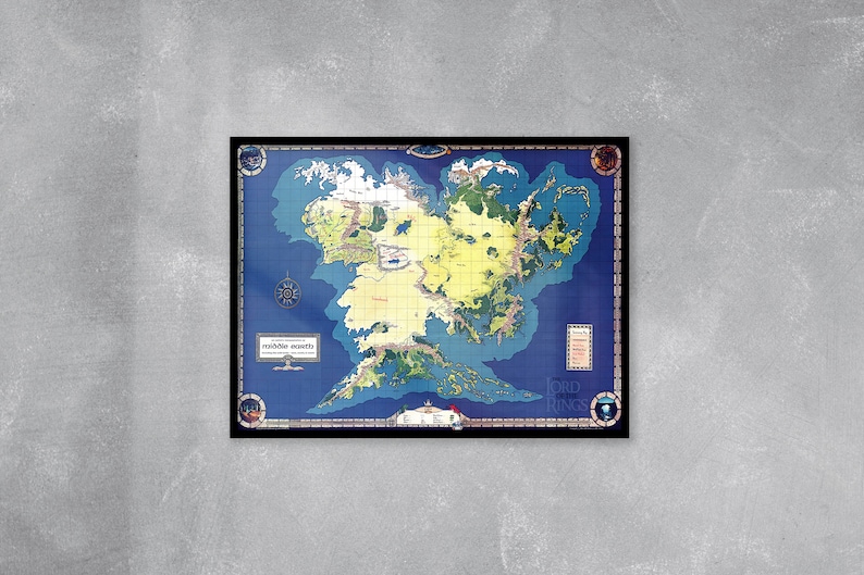 Lord of the Rings Map, Middle Earth Map, LOTR, Lord of the Rings
