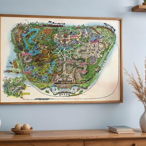 Disney Map Poster, Disneyland Print, Panorama Birds Eye View Poster, digitaler Download, Vintage 1962 Anaheim USA Park Karte