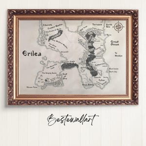 Erilea Map – Fantasy World Art Print ( digital download) image 3