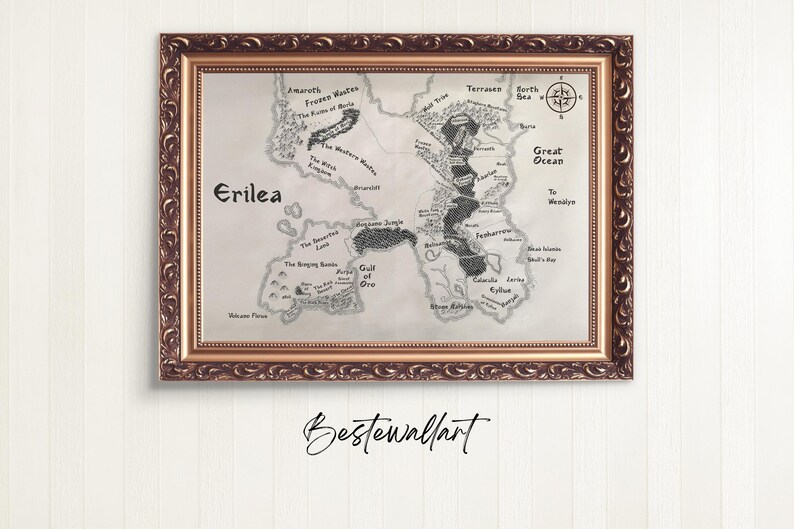 Erilea Map – Fantasy World Art Print ( digital download) image 3