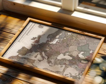 Europe 1444 History Map: Medieval Ottoman Empire, Gaming Wall Art (Digital Download)