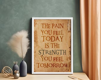 Póster de motivación para el gimnasio: Arte mural de fuerza (Descarga digital)