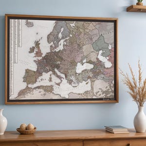 Mapa historii Europy 1444, wydruk mapy Europy, średniowieczna sztuka ścienna Imperium Osmańskiego, zabytkowa mapa historyczna, pobieranie cyfrowe, sztuka ścienna do gier
