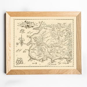 Mapa del mundo de La Rueda del Tiempo / Impresión digital de Robert Jordan / Lienzo de mapa de fantasía / Póster de película / Arte mural mágico / Océano Aryth / Tierras Locas Wot