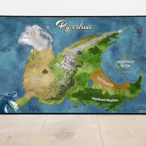 Affiche Pyrrhia, carte de Pyrrhia, inspirée de la carte des ailes de feu, carte du dragon, carte fantastique, carte imprimable du dragon, téléchargement numérique