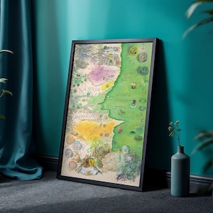 Enchanted Kingdom Map Print, Fantasy World Wall Art (Digital Download)