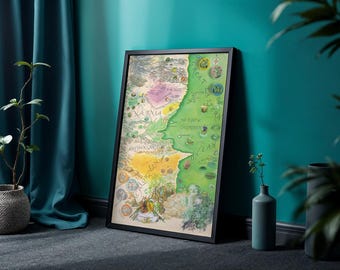 Enchanted Kingdom Map Print, Fantasy World Wall Art (Digital Download)