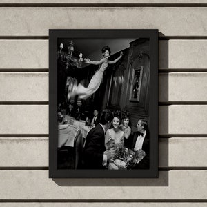 Flying Woman in Paris Vintage Photo Art Print (Digital Download)