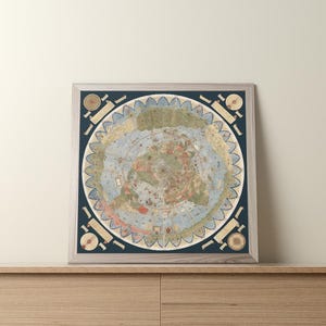 1587 World Map Print: Vintage Historical Cartography (Digital Download)