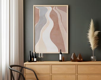 Lámina de arte mural bohemio abstracto: Decoración moderna para el hogar (descarga digital)
