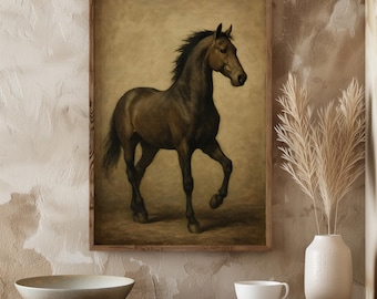 Vintage Horse Portrait Print: Rustic Farmhouse Wall Art (Digital Download)