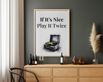 Retro Turntable Print: Groovy Music Wall Art (Digital Download)