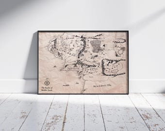 Antique Storybook Map Illustration – Magical Realm Poster (Digital Download)