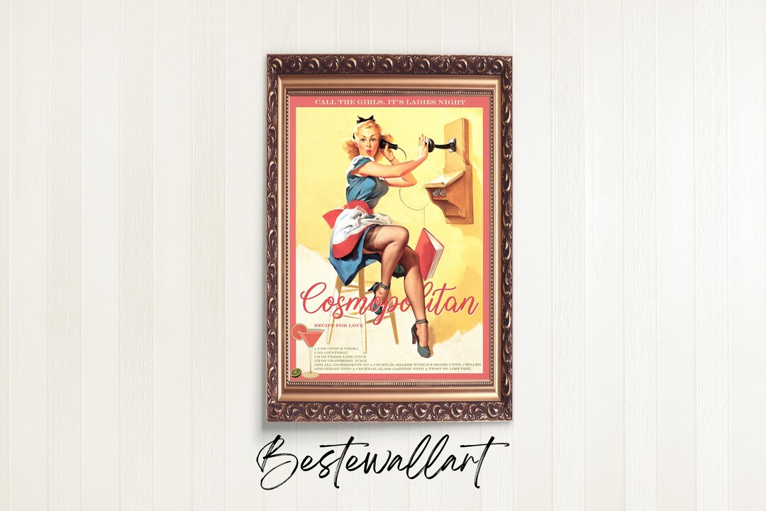 Cosmopolitan, Printable Cosmopolitan Poster, Cocktail Art, Cocktail