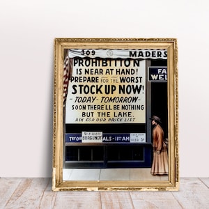 Mader&#39;s Restaurant Prohibition Poster: Vintage Bar Art (Digital Download)