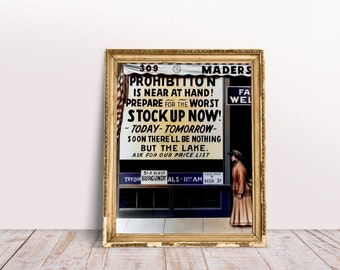 Mader's Restaurant Prohibition Poster: Vintage Bar Art (Digital Download)