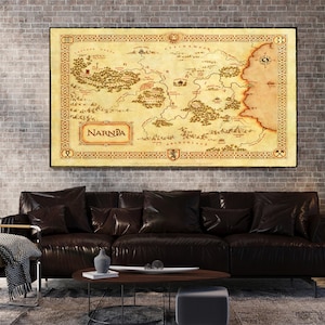 Um mapa de Nárnia e dos países vizinhos, Mapa de Nárnia, Mapa das Crônicas de Nárnia, Mapa de Nárnia, Impressão artística do mapa de Nárnia, Pôster de Nárnia