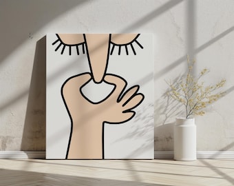 Impression d'art drôle de salle de bain : décoration de toilettes minimaliste, enseigne toilettes originales (téléchargement numérique)